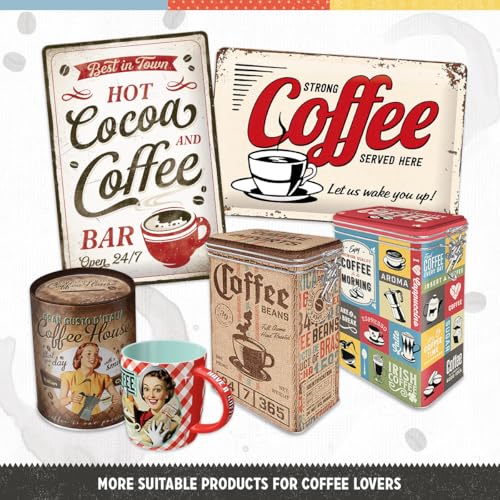 Nostalgic Art Nostalgic-Art Retro coffee tin box, 44 oz, Coffee Collage – Gift idea for coffee fans, metal clip top can, vintage design - Image 3