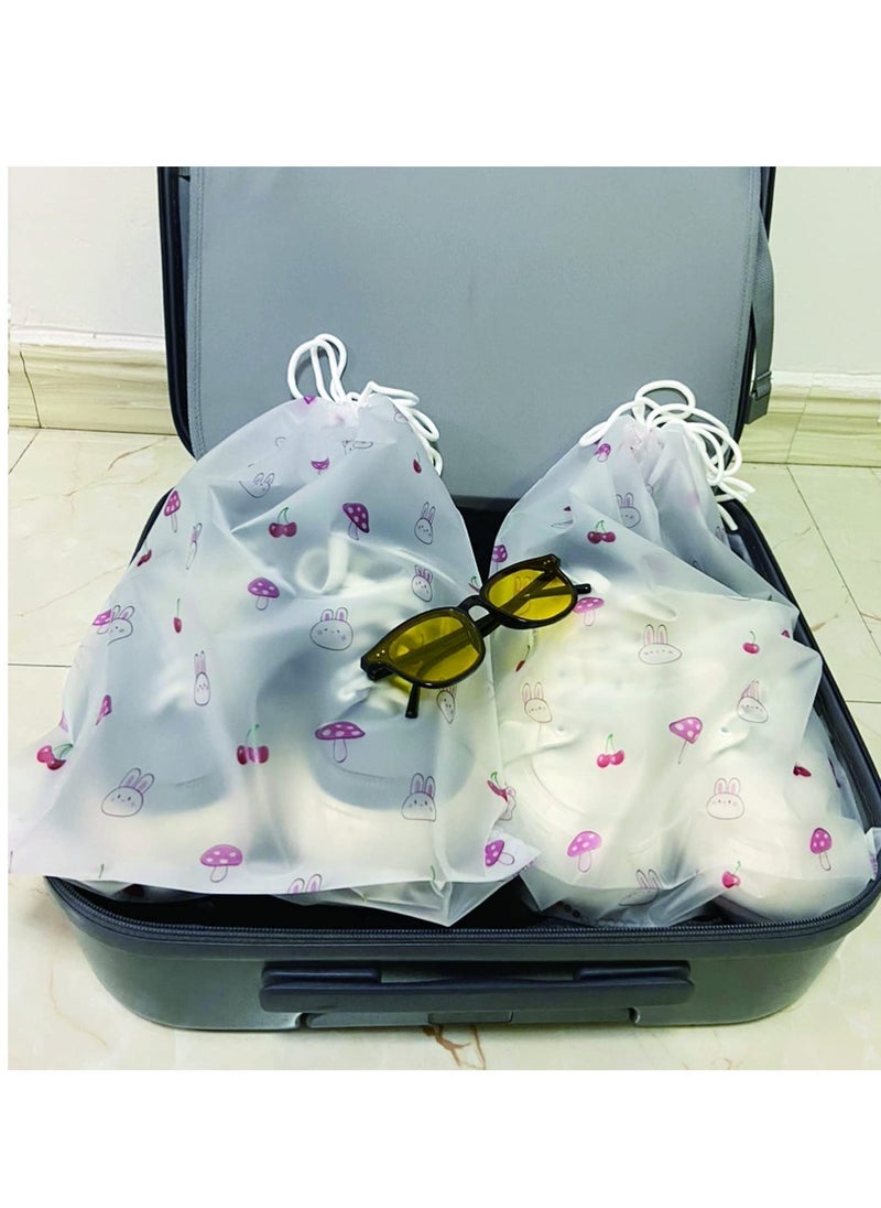 Excefore - Transparent Storage Bags, 12Pcs Shoe Bags for Travel, Drawstring Shoes Bag Plastic Portable Shoe Bags Organizers, Clear Shoes Bag for Travel Packing Shoe Organizers, for Men and Women - Image 1