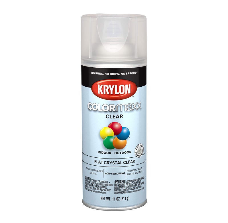 KRYLON 12 oz Krylon K05547007 Crystal Clear COLORmaxx Paint & Primer Spray Paint, Flat - Image 3