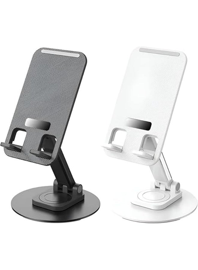 حامل موبايل بلاستيكي قابل للتعديل للموبايلات وأجهزة التابلت (حتى 12 بوصة) حامل قابل للتعديل مع إمكانية الشحن (أبيض) - Image 4