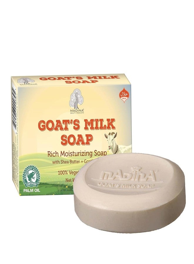 Madina Goat Milk Soap Bar – Hydrating, Moisturizing, Nourishing, Natural Vegetable-Based, Gentle Cleanser for All Skin Types, RSPO & Halal, 6 Pack (3.5 oz Each) - Image 1