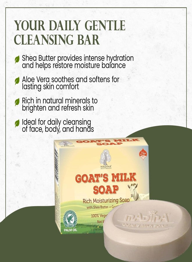 Madina Goat Milk Soap Bar – Hydrating, Moisturizing, Nourishing, Natural Vegetable-Based, Gentle Cleanser for All Skin Types, RSPO & Halal, 6 Pack (3.5 oz Each) - Image 3
