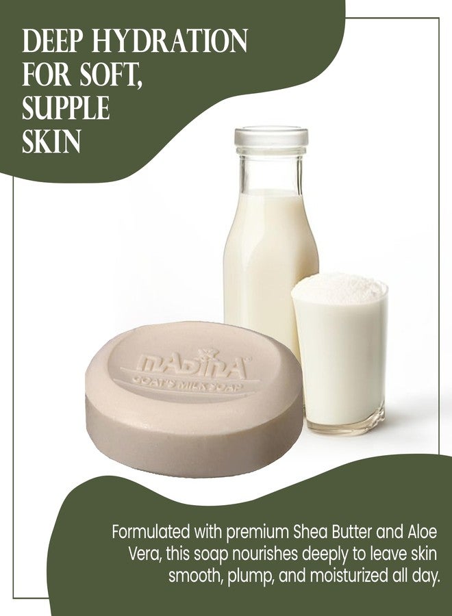 Madina Goat Milk Soap Bar – Hydrating, Moisturizing, Nourishing, Natural Vegetable-Based, Gentle Cleanser for All Skin Types, RSPO & Halal, 6 Pack (3.5 oz Each) - Image 4