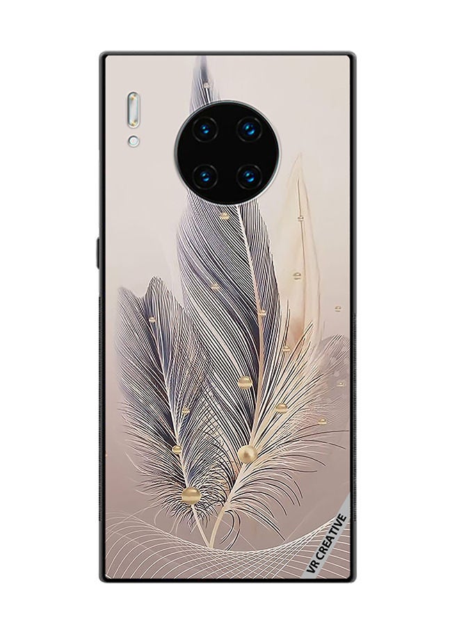 VR CREATIVE Protective Case Cover For Huawei Mate 30 Pro Feather Leaf Art Design Multicolour - Image 1