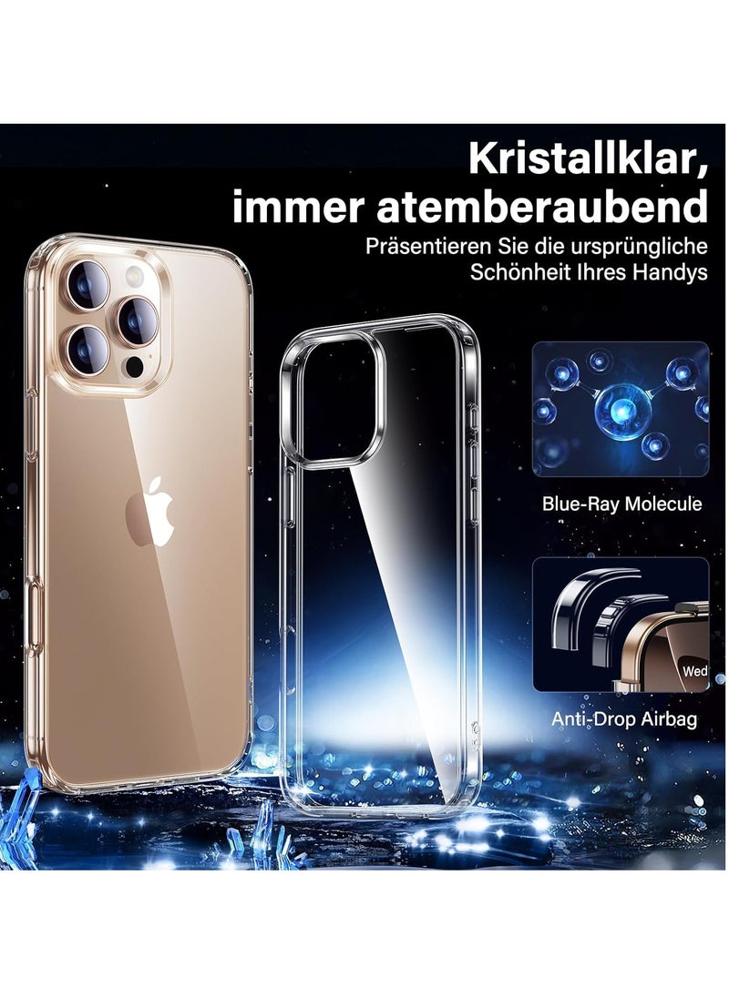 YoYoTech [ 5 in 1 ]Compatible for iPhone 16 Pro Max Case, Clear Cover with 2Pcs Screen Protector 2Pcs Lens Protector,Cleaning Kit,Shockproof Case [Top Grade Protection] [No Yellowing] Full Packge  - Image 5