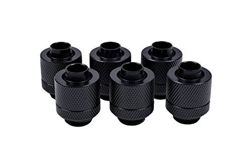 Alphacool Eiszapfen G1/4" to 10mm ID, 13mm OD Compression Fitting for Soft Tubing, Deep Black, 6-pack - Image 5