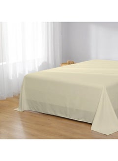 Rest Flat Bedsheet 240X260Cm Plush Beige Breathable Machine Washbale Bedsheet Extra Soft Easy Fit Highly Breathable Bedding & Linen Cover  - Image 2