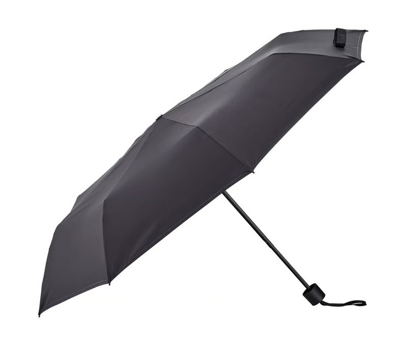 Foldable Black Umbrella, Compact Travel Umbrella, Portable Rain Umbrella with Cover, Wind-Resistant Small Umbrella - Image 1