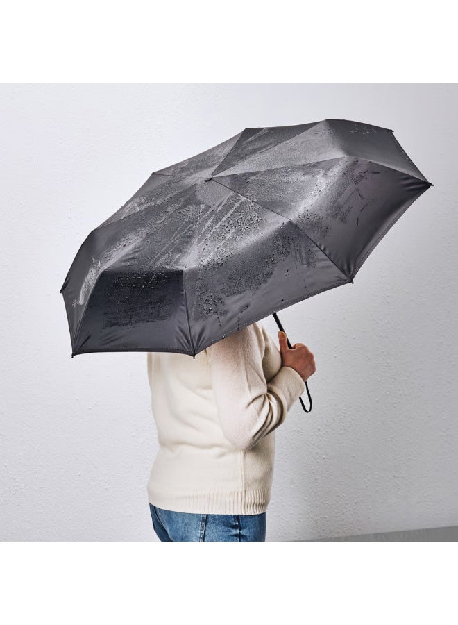 Foldable Black Umbrella, Compact Travel Umbrella, Portable Rain Umbrella with Cover, Wind-Resistant Small Umbrella - Image 2