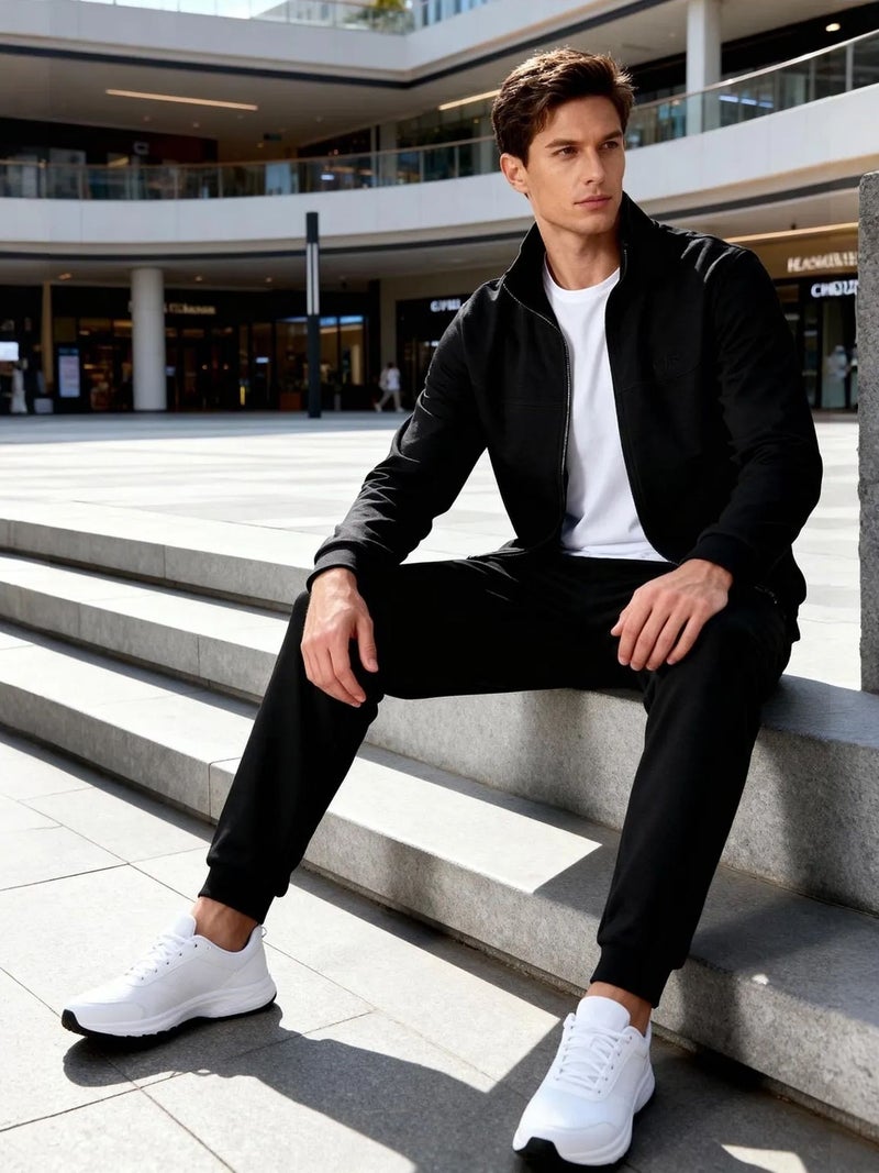 TOMMYLIFE TOMMY Men's Fleece Sweatshirt And Pants Set - Image 1