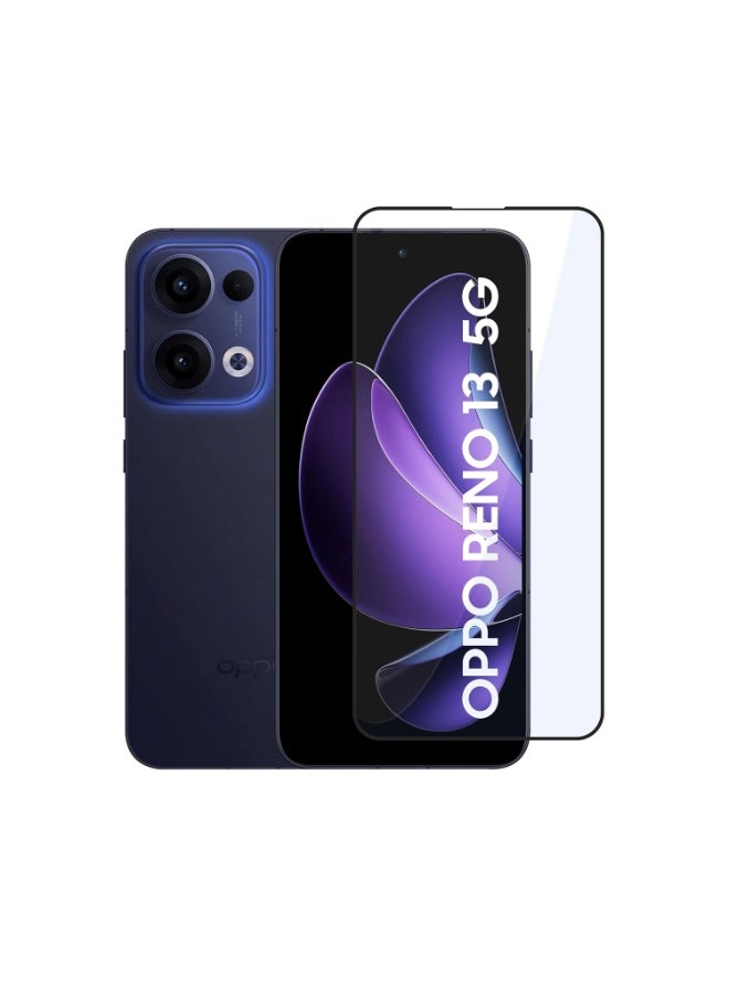 Generic Tempered Glass for Oppo Reno 13 (5G) | Screen Protector Full HD Quality Tempered Glass Anti-Scratch Edge to Edge Coverage with Easy Installation Kit (Black)  - Image 1