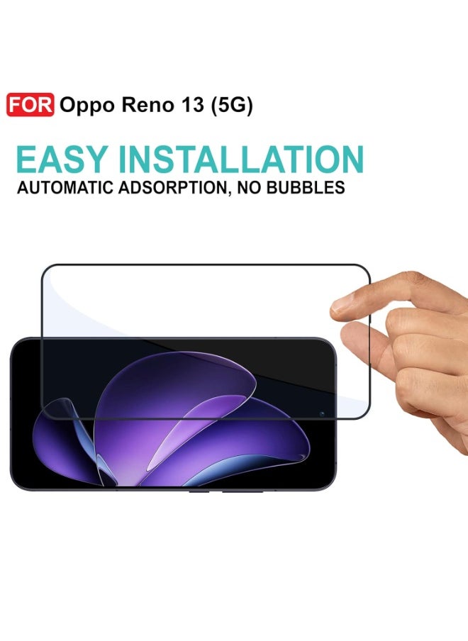 Generic Tempered Glass for Oppo Reno 13 (5G) | Screen Protector Full HD Quality Tempered Glass Anti-Scratch Edge to Edge Coverage with Easy Installation Kit (Black)  - Image 3