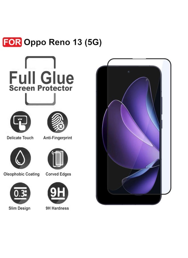 Generic Tempered Glass for Oppo Reno 13 (5G) | Screen Protector Full HD Quality Tempered Glass Anti-Scratch Edge to Edge Coverage with Easy Installation Kit (Black)  - Image 4