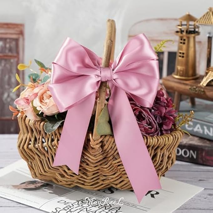 DUSTY ROSE SATIN RIBBON 1-1/2 INCH ROSY MAUVE RIBBON FOR CRAFTS DUSTY PINK RIBBON FOR GIFT WRAPPING THICK RIBBON FOR WEDDING DECOR HAIR BOWS PARTY FAVOR BABY SHOWER FLOWER BOUQUET, 25 YARDS - Image 3