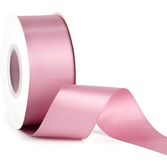 DUSTY ROSE SATIN RIBBON 1-1/2 INCH ROSY MAUVE RIBBON FOR CRAFTS DUSTY PINK RIBBON FOR GIFT WRAPPING THICK RIBBON FOR WEDDING DECOR HAIR BOWS PARTY FAVOR BABY SHOWER FLOWER BOUQUET, 25 YARDS - Image 2