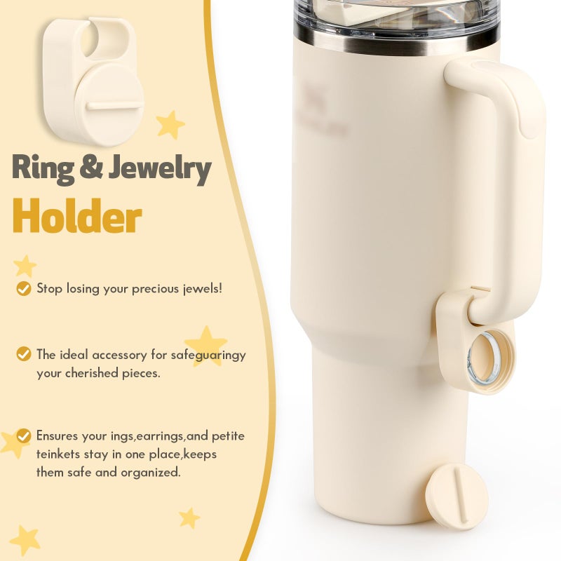 JimysCo Set of 3 Pcs Accessories for 40oz Tumbler or other brands 40 OZ Tumblers (Cream) - Image 2