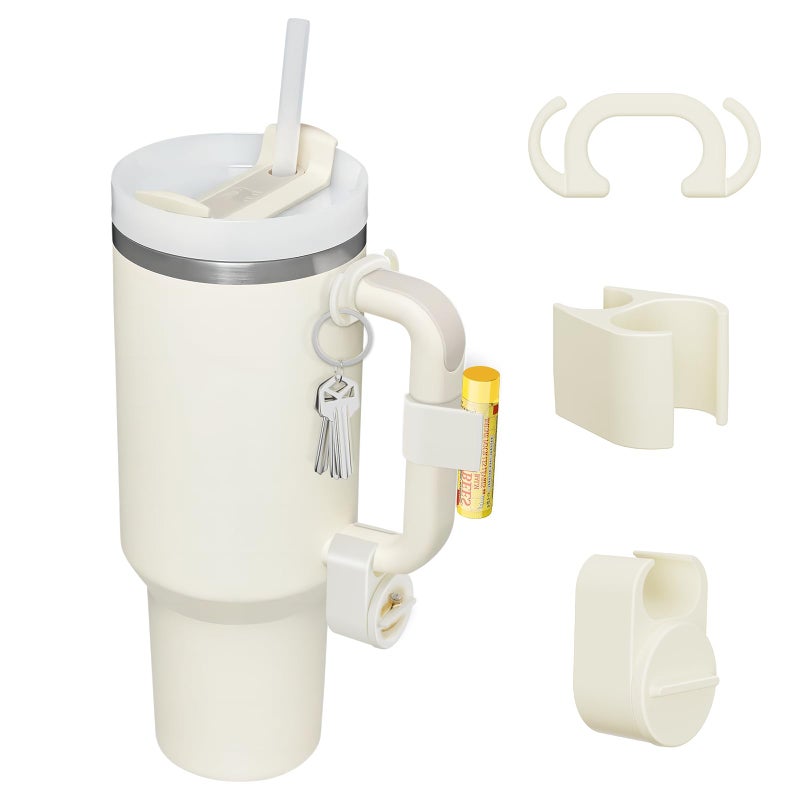 JimysCo Set of 3 Pcs Accessories for 40oz Tumbler or other brands 40 OZ Tumblers (Cream) - Image 1