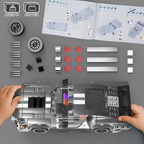 HIGH GODO Super Sports Car Building Set,Racing Car Building Kits for Kids and Adults,Collectible Model Cars Construction Blocks Toys Gifts for Boys 6-8 10+ (476 Pieces) - Image 5