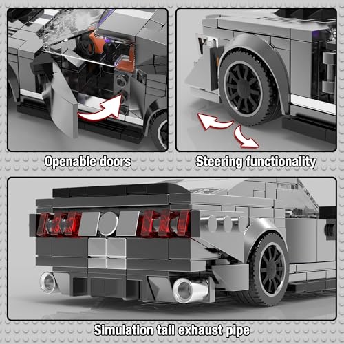 HIGH GODO Super Sports Car Building Set,Racing Car Building Kits for Kids and Adults,Collectible Model Cars Construction Blocks Toys Gifts for Boys 6-8 10+ (476 Pieces) - Image 3