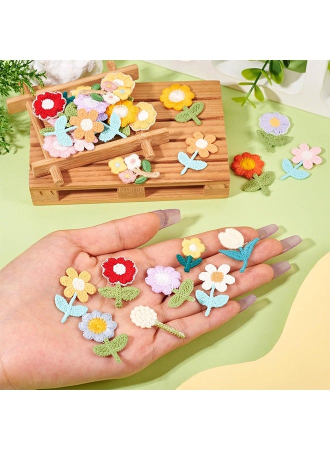 10 قطع رقع زهور قابلة للكي على الملابس بألوان جذابة وزاهية للملابس، الحقائب، الفساتين، القبعات، الجينز والسترات. - Image 4