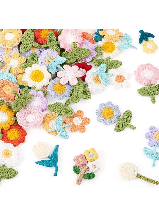 10 قطع رقع زهور قابلة للكي على الملابس بألوان جذابة وزاهية للملابس، الحقائب، الفساتين، القبعات، الجينز والسترات. - Image 5