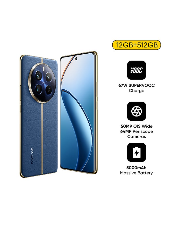 ريل مي 12 Pro+ 5G ثنائي الشريحة، ذاكرة وصول عشوائي 12 جيجابايت، 512 جيجابايت أزرق بحري - إصدار عالمي - Image 1
