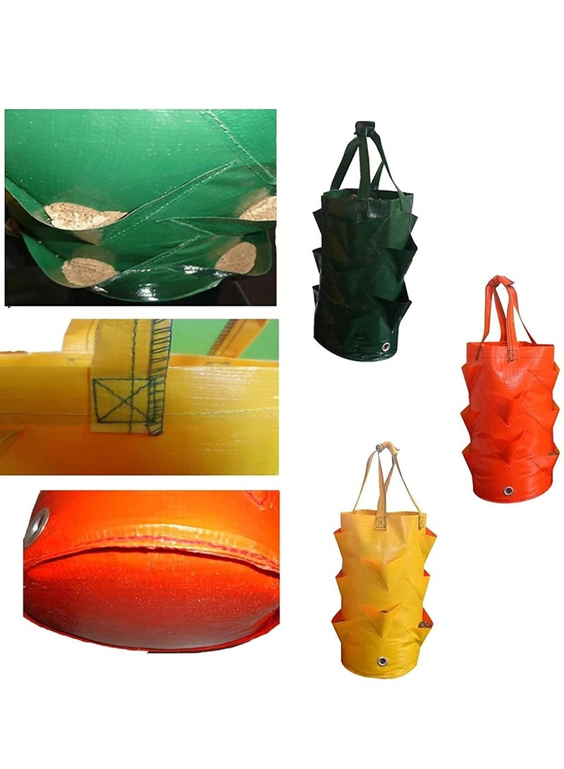 3 Pcs Portable Hanging Planter Bags with Handles for Growing Vegetables and Fruits, Ideal for Strawberries and Other Plants