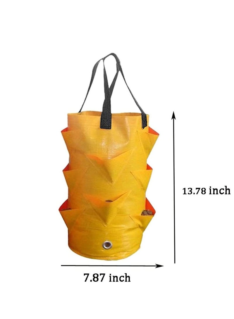 3 Pcs Portable Hanging Planter Bags with Handles for Growing Vegetables and Fruits, Ideal for Strawberries and Other Plants