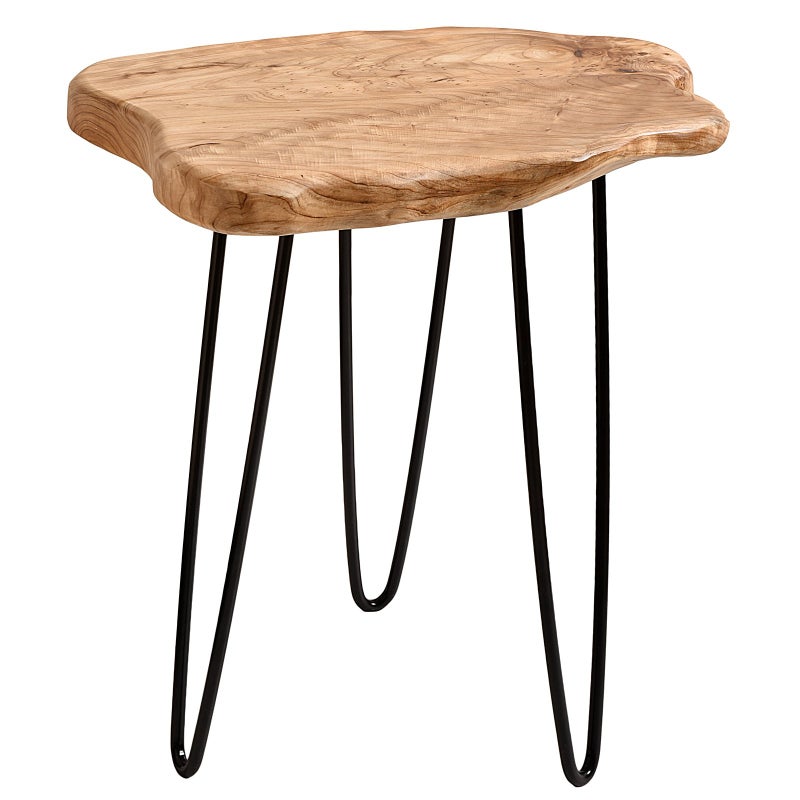 WELLAND Live Edge Cedar End Table, Unique Desktop Side Table,19" L x 16" W x 20.5" H Nightstand, Plant Stand for Living Room, Bedroom, Home Office, Patio - Image 5