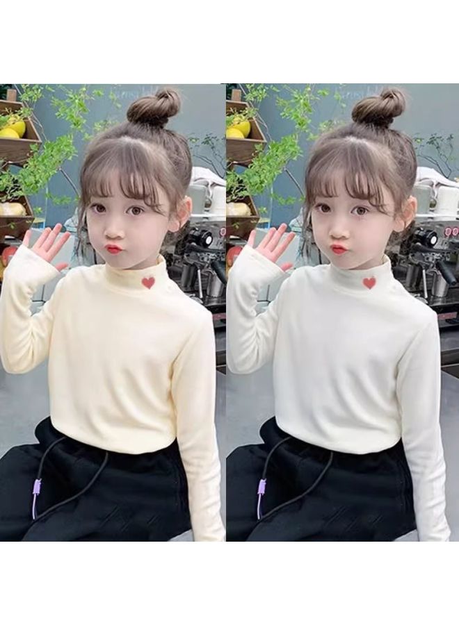 Autumn And Winter Baby Half Turtleneck Inner Wear For Girls Double-sided Velvet Bottoming Shirt Kidsren's Baby Tops Warm Clothes For Girls