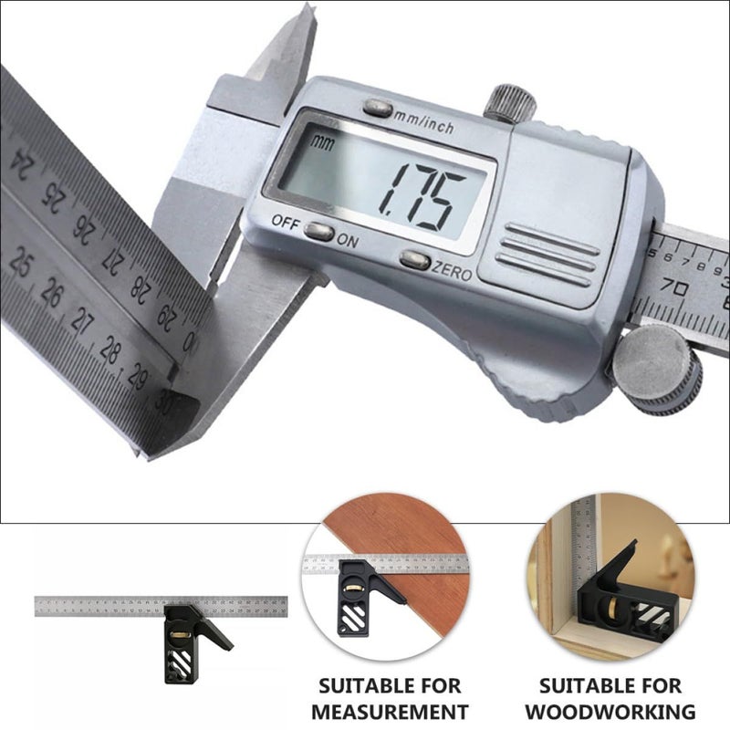Carpentry Square Ruler 45 90 Angle Limiter Woodworking Combo Measuring Tool 30cm - Image 4