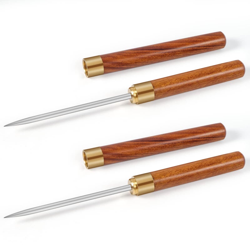 Ice Pick with Cover  2 Pack Stainless Steel Ice Picks for Breaking Ice Nonslip Wooden Handle Ice Pick Tool Easy to Grip Ice Picks for Kitchen