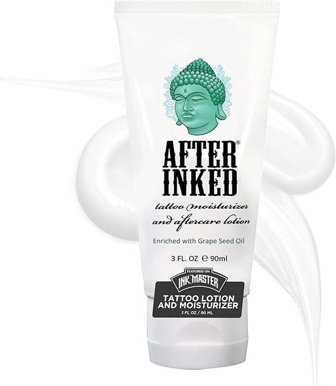 After Inked Tattoo Aftercare Lotion Tattoo Moisturizer As Seen on INK MASTER Tattoo Balm Ink Hydration Tattoo Aftercare Kit 3 Fluid oz Tube 1Pack - Image 1
