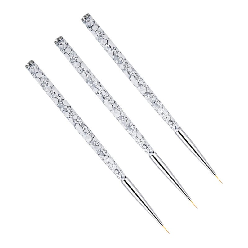 3pcs Nail Art Liner Brushes Set with Nylon Bristles for Fine Detailing and Marbling - Image 1