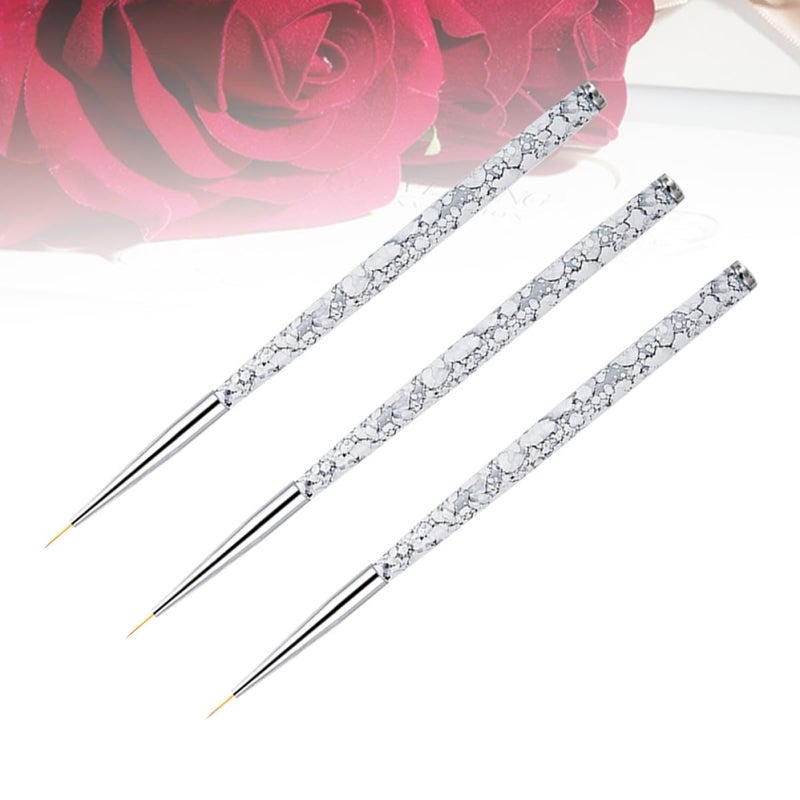 3pcs Nail Art Liner Brushes Set with Nylon Bristles for Fine Detailing and Marbling - Image 5