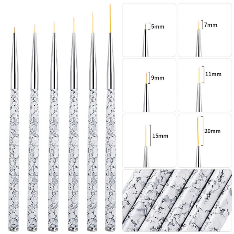 3pcs Nail Art Liner Brushes Set with Nylon Bristles for Fine Detailing and Marbling - Image 4