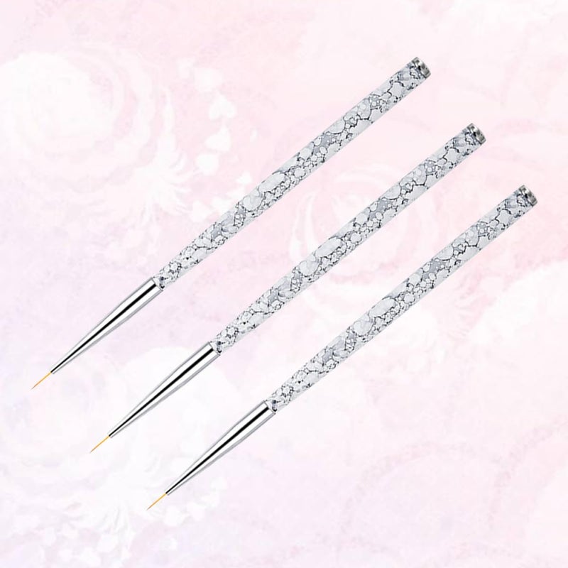 3pcs Nail Art Liner Brushes Set with Nylon Bristles for Fine Detailing and Marbling - Image 3