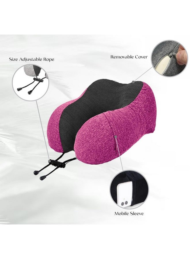 nexlev Premium Memory Foam Neck Pillow with 360-Degree Head Support | Lightweight Comfortable Travel Pillow with Storage Bag for Sleeping | Traveling Flight Car Train Bus and Home Use NP-05 (Pink) - Image 5