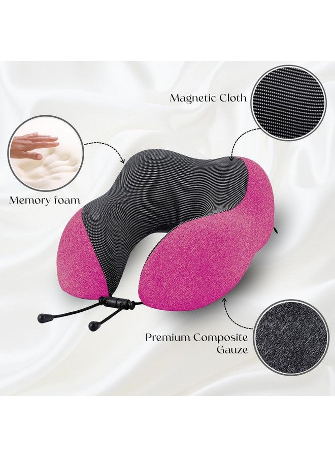 nexlev Premium Memory Foam Neck Pillow with 360-Degree Head Support | Lightweight Comfortable Travel Pillow with Storage Bag for Sleeping | Traveling Flight Car Train Bus and Home Use NP-05 (Pink) - Image 3