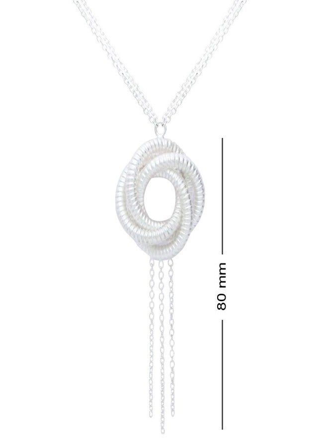 ليكالا قلادة طويلة من الفضة الإسترليني عيار 925 من LeCalla، بتصميم إيطالي مميز، تحمل علامة BIS، على شكل عقدة الحب الجزائرية، هدية مثالية للمراهقات - Image 2