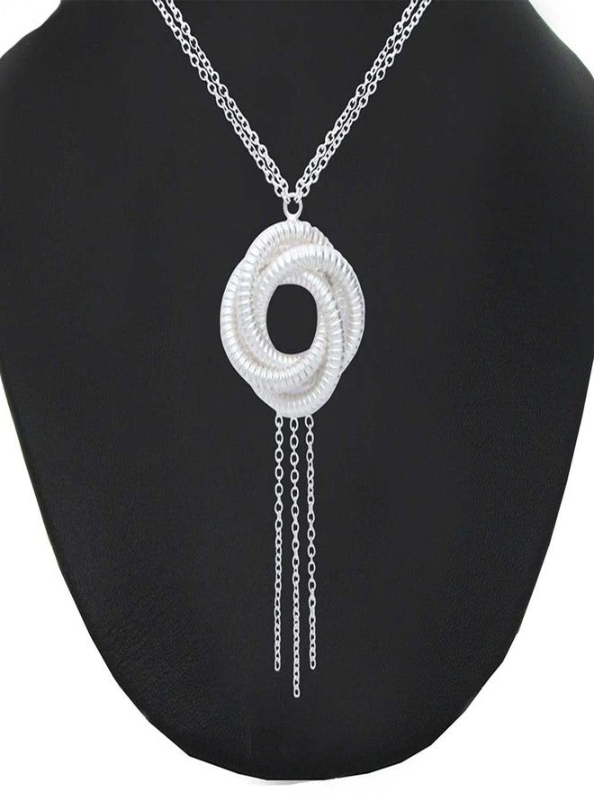 ليكالا قلادة طويلة من الفضة الإسترليني عيار 925 من LeCalla، بتصميم إيطالي مميز، تحمل علامة BIS، على شكل عقدة الحب الجزائرية، هدية مثالية للمراهقات - Image 3