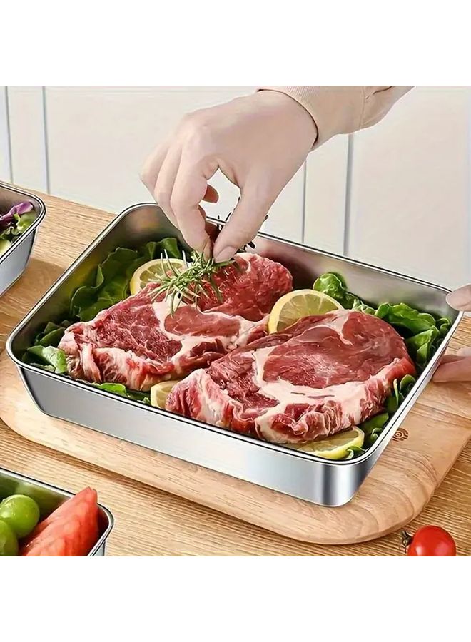3 مجموعات من حاويات تخزين الطعام غير القابلة للتسرب من الفولاذ المقاوم للصدأ الآمنة للاستخدام في الميكروويف والثلاجة - Image 5