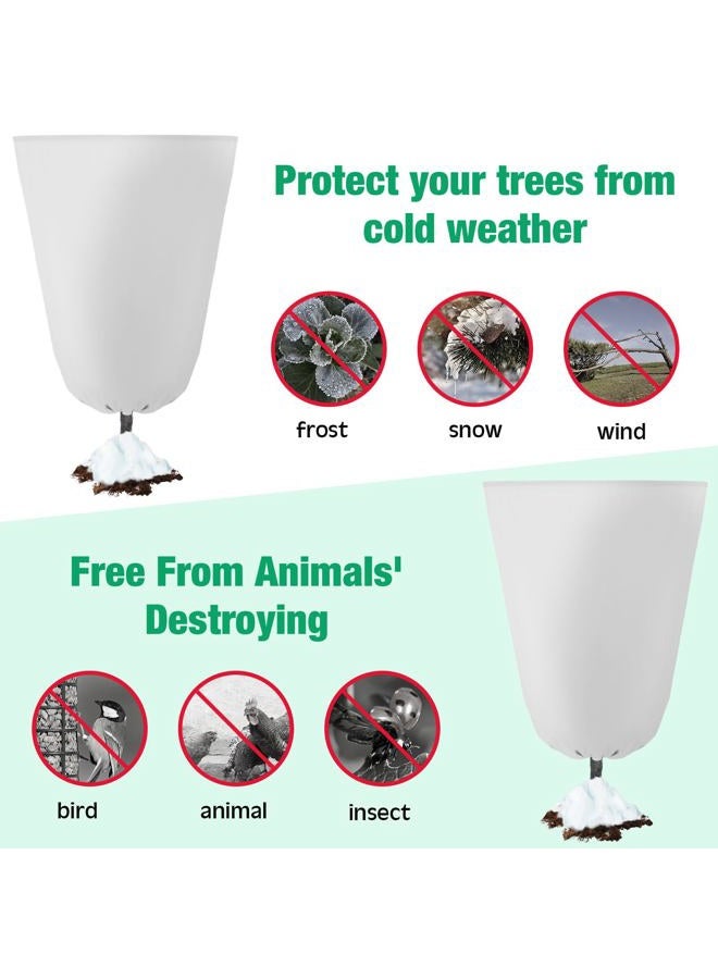 Vincreem 4 Pcs Plant Covers Freeze Protection 35.4" x 59" Winter Frost Blankets for Outdoor Plants with Zipper Drawstring Frost Cloth Freeze Covers Warm Shrub Jacket for Fruit Tree Potted(White) - Image 5