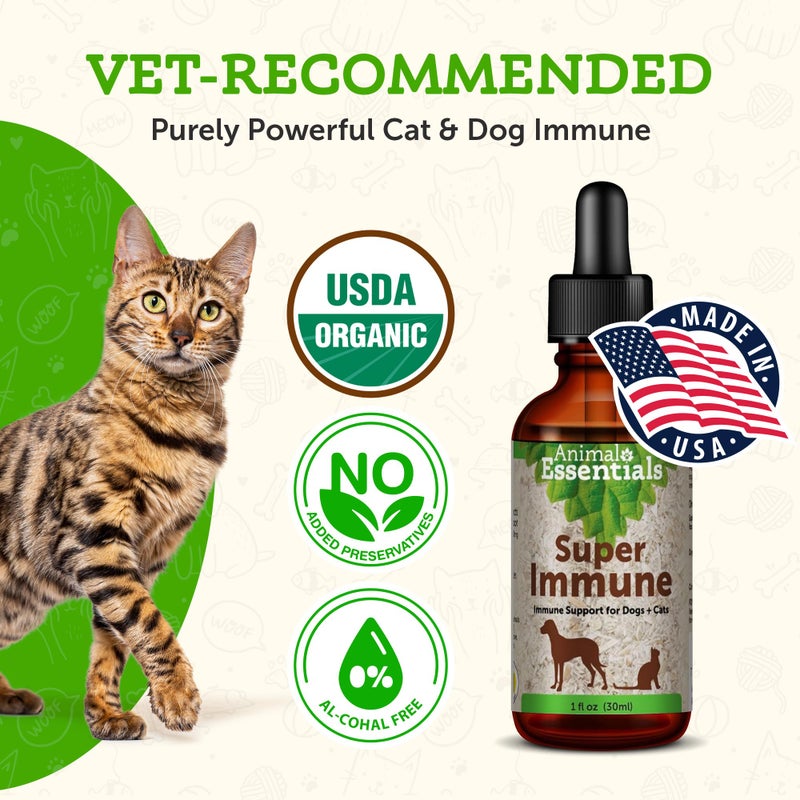Animal Essentials Super Immune - Dog & Cat Immune Support for Puppies with Olive Leaf Extract & Echinacea, Olive Root for Dogs, Supports Respiratory Health & Overall Wellness - 1 Fl Oz - Image 3