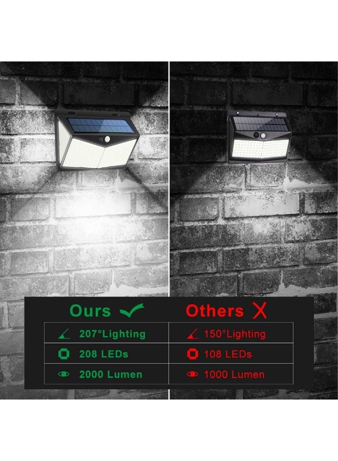 Riserva Solar Powered Outside Lights Motion Sensor  3 Modes and 270°Wide Angle IP65 Waterproof for Fence Flood Door Garage Yard 2 Piece/Lot - Image 4