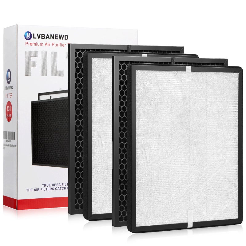 LBLVBNEWD 2 Pack LVPUR131 Replacement Filters Set Compatible with Levoit LVPUR131 LVPUR131S LVPUR131RF 2 True HEPA 2 Activated Carbon