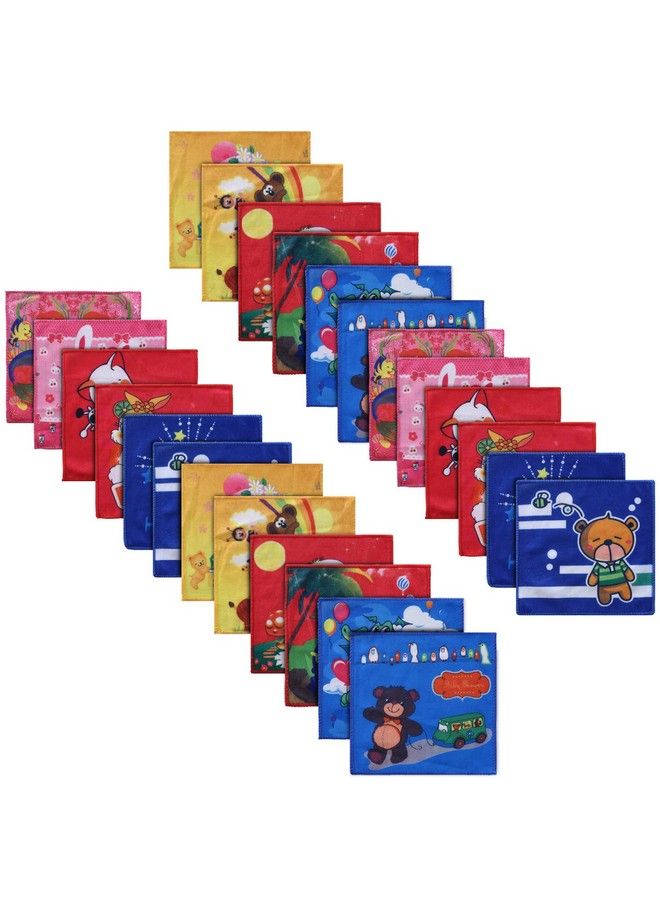 Kuber Industries Baby Face Towel;Extra Soft Cotton Fill Reusable Napkins;Coral Fleece Baby Face Hankies For Infants And Toddlerspack Of 24 (Multicolor) - Image 2