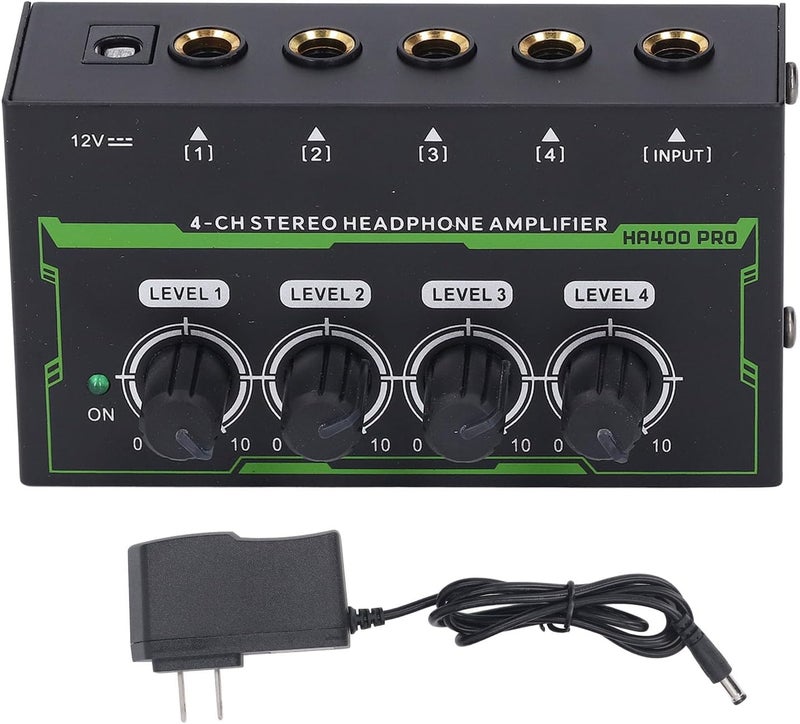 Eujgoov2vx6szk8un-11 4 Channel DJ Mixer Headphone Amplifier, Headphone Splitter 1/4 TS Mixer Amp for Studio - Image 3