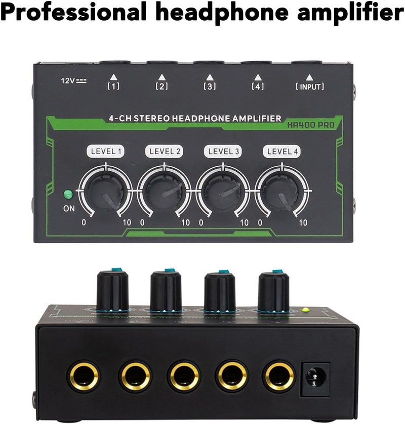 Eujgoov2vx6szk8un-11 4 Channel DJ Mixer Headphone Amplifier, Headphone Splitter 1/4 TS Mixer Amp for Studio - Image 4
