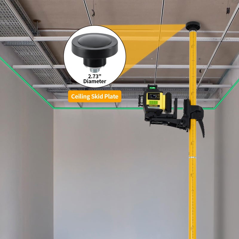 Firecore 12 Ft./3.7M Professional Laser Level Pole with Tripod and 1/4-Inch by 20-Inch Laser Mount for Rotary and Line Lasers, Adjustable Telescoping Laser Pole with 5/8"-11 Threaded Adapter-FLP370C - Image 4